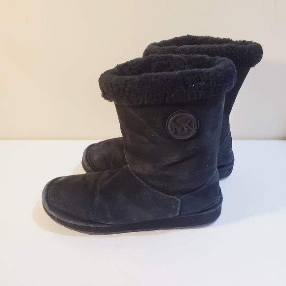 Michael Kors black Leather sheep fur lined boots size 8M - Picture 10 of 14